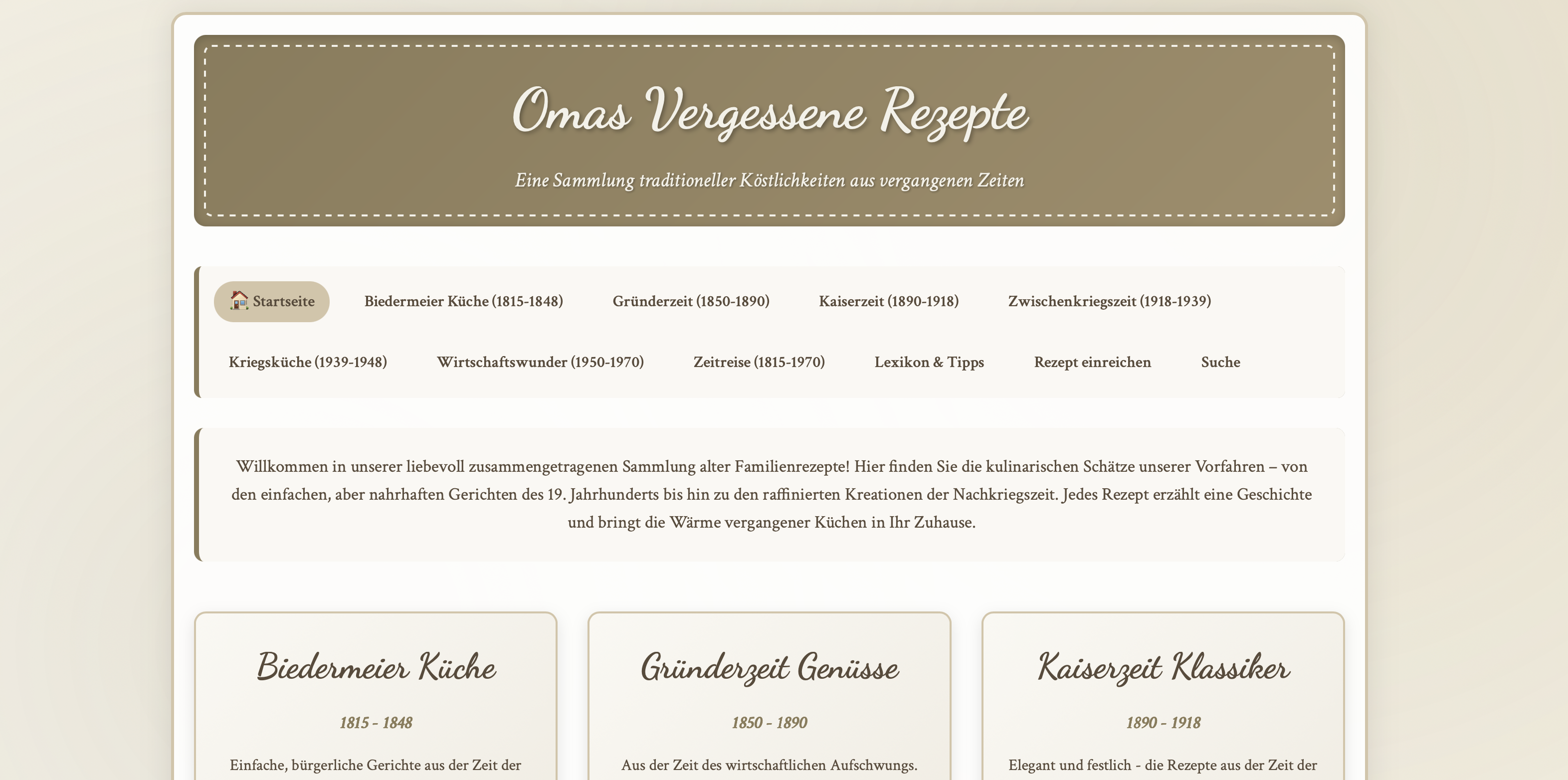 Vergessene Rezepte